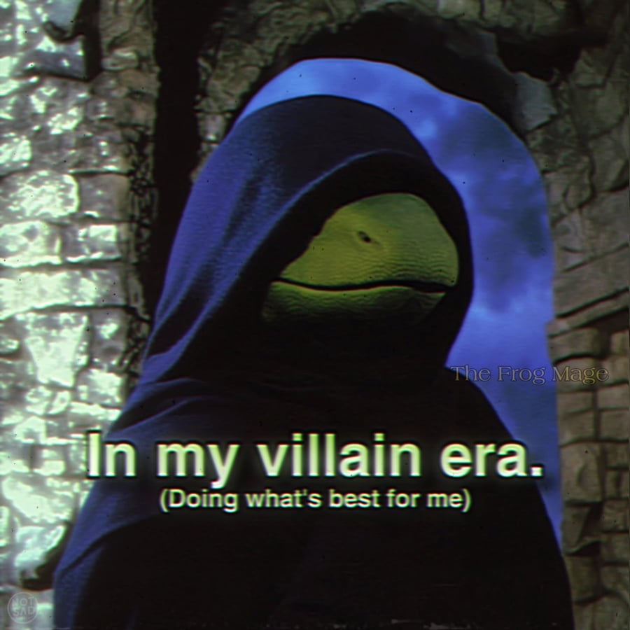 Hooded frog: in my villain era
